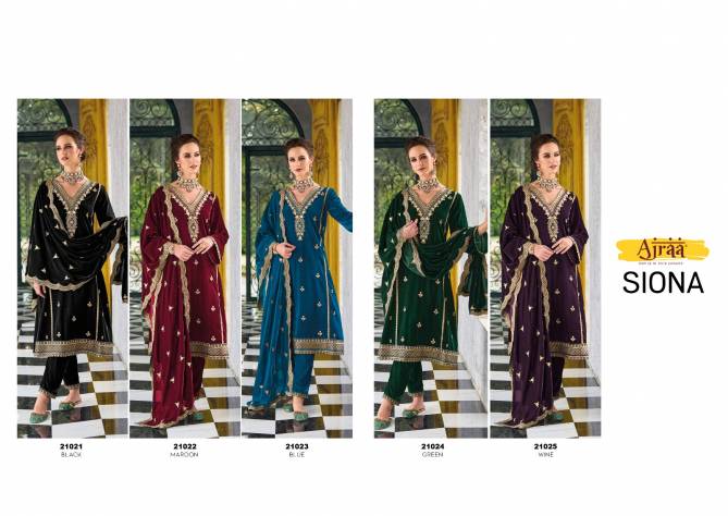 Siona By Ajraa Heavy Velvet Wedding Salwar Suits Catalog